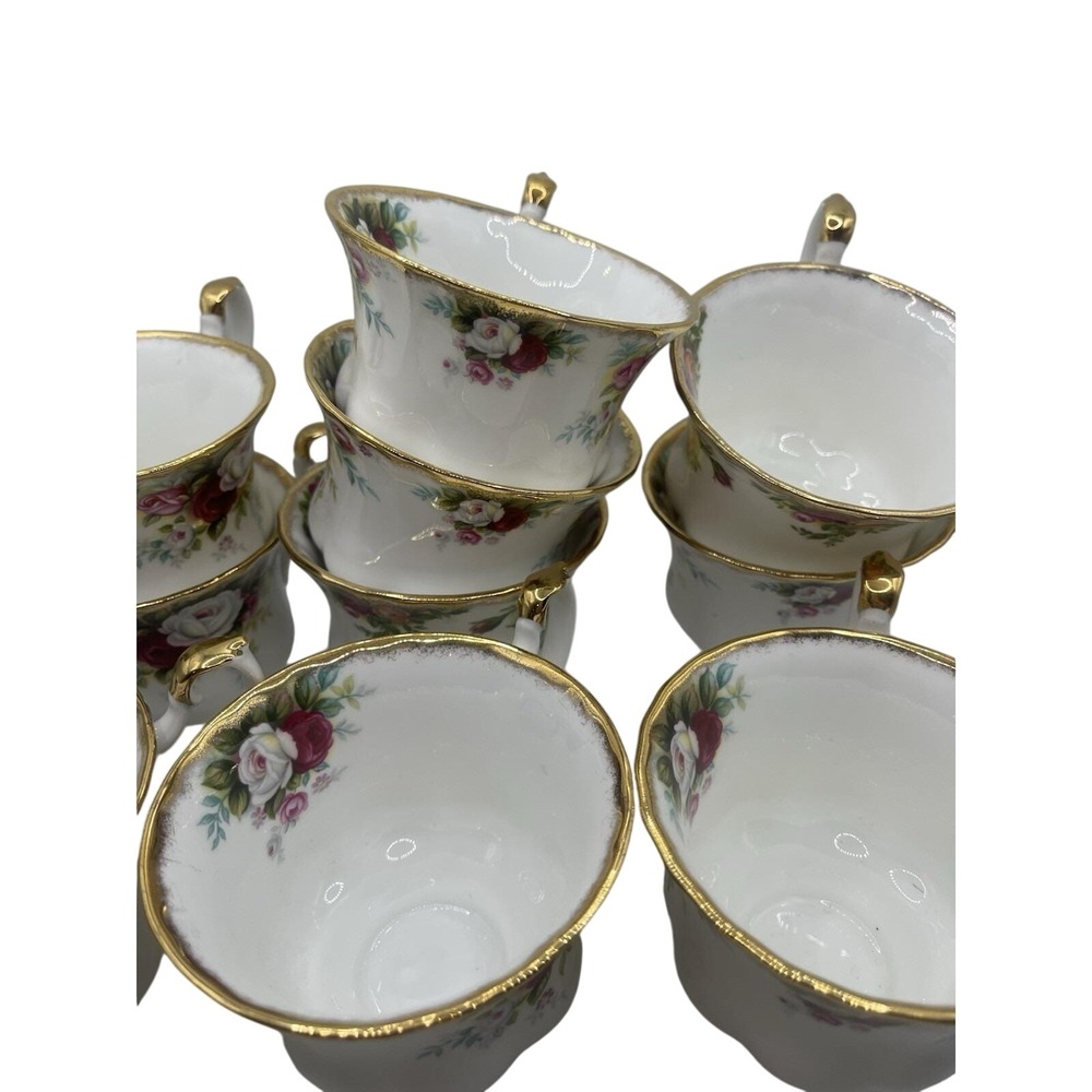 Royal Albert Bone China Moss Rose Cup 10 Pieces England Mint - Picture 4 of 7